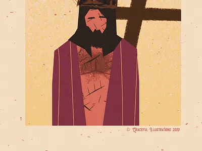 Christ - Crucified for us bible colour cross crown design god illustration jesus christ life magazine salvation suffering texture vector