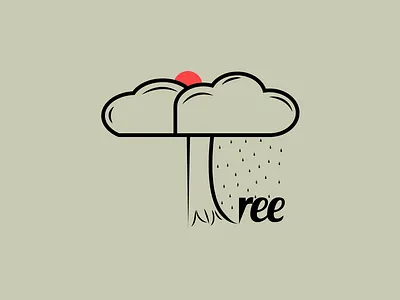 Tree black branding clean creative graphic design illustration logo rain teamtrees texture tree typography vector