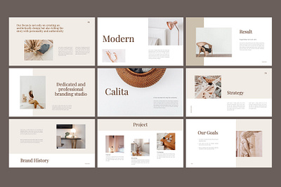 Calita Aesthetic Design Presentation Template branding brandingkit design googleslides keynote moodboard powerpoint presentation template trending