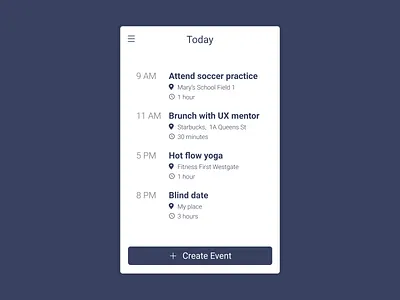 Schedule dailyui dailyui 071 design events figma mobile schedule ui ux