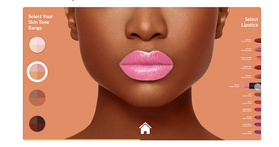 Lipstick Finder animation app design interaction kiosk touchscreen ui xd