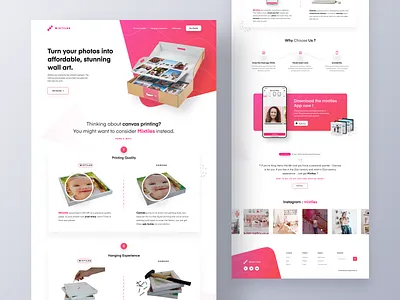 Mixtiles Landing Page canvas ecommerce home decore interior landing page ui landingpage marketing mixtiles mockup photo frame photography picture frame print design product service uiux wallart webpage website website design