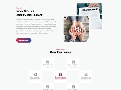 Insurance Provider branding design home page homepage insurance insurance provider landing page landingpage mobile app mobile design web design