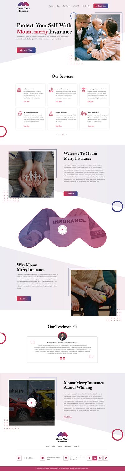 Insurance Provider branding design home page homepage insurance insurance company insurance provider landing page landingpage mobile app mobile app design web design