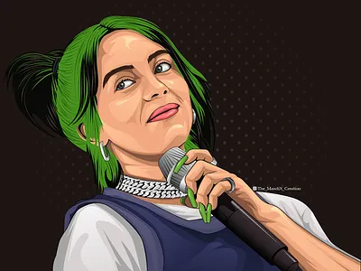Billie Eilish billie eilish branding design illustration portrait vector vectorart vectorvexel vexel vexel art