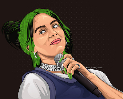 Billie Eilish billie eilish branding design illustration portrait vector vectorart vectorvexel vexel vexel art