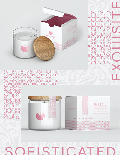 Logo & Branding branding candle design feminine graphic design illustrator logo design logodesign logotype luxurious packaging pink