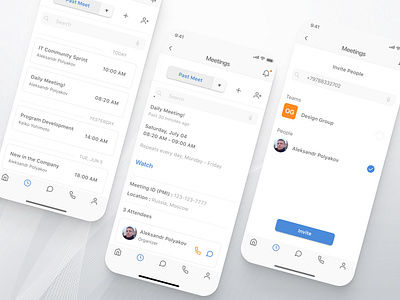 Conference, video call, mobile app app call conference design figma ios meet mobile ui social video videocall