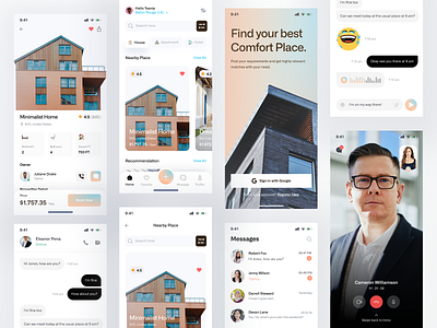 Omah - Real Estate App 2 apartment app design booking clean home hotel ios mobile design place property real estate real estate app travel ui ux