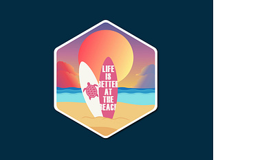 Dribbble weekly warm-up | Summer Badge adobe illustrator badge design flat