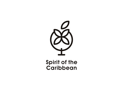 SPIRIT OF THE CARIBBEAN black cup flower fresh fruit glass mono monogram orange simple white