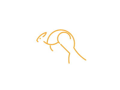 Orange Kangaroo - Minimal Animal Logo animal aussie australia australian baby kangaroo brand branding energy geometric hopper hopping joey kangaroo kangaroo logo lines logo logotype safari symbol wildlife