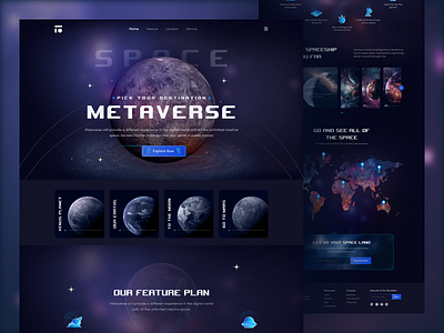 Metaverse Landing page - Web Design! blockchain crypto crypto landing page cryptocurrency earth galaxy landing landing page meta meta world planet planet landing page space space project ui uidesign ux visual identity web design website