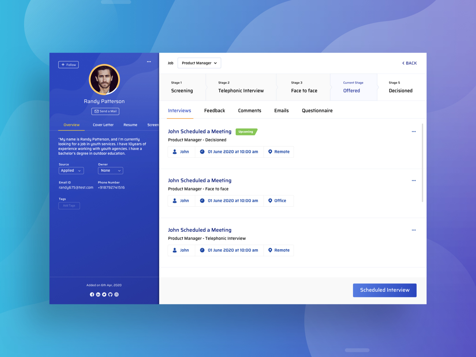Applicant Tracking System UI by Indegems on Dribbble