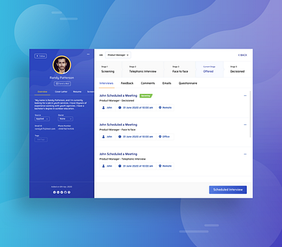 Applicant Tracking System UI illustration minimal ui ux webapp webapplication webdesign