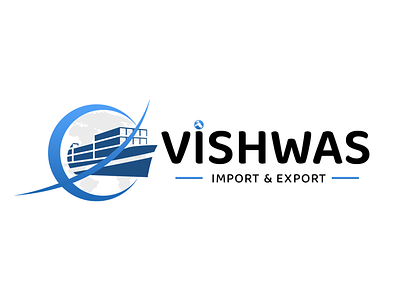 Vishwas Import & Export Logo app branding design export graphic design import importexport logo onlinelogo ship ui vishwas vishwasimportexport