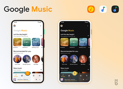 Google Music redesign app icon illustration redesign ui ux