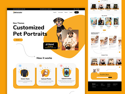 Pets Landing Page animal website do care website dog landing page dog website funny landing page funny website landing page design pet landing page pets website playful landing page design uiux website design yellow black