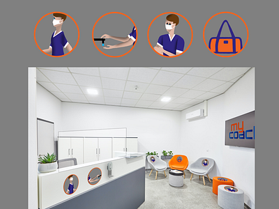 Interior signage project branding design illustration