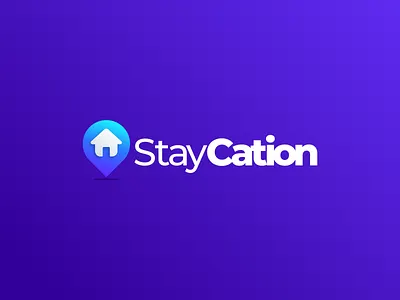 StayCation Logo Icon brand branding colorful design holiday house identity illustration logo pin simple ui vector