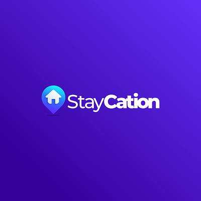 StayCation Logo Icon brand branding colorful design holiday house identity illustration logo pin simple ui vector