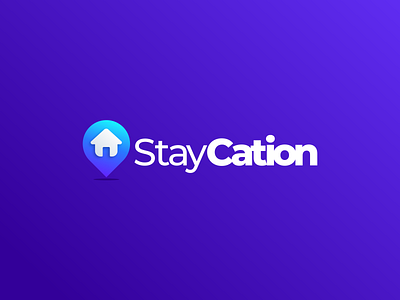 StayCation Logo Icon brand branding colorful design holiday house identity illustration logo pin simple ui vector