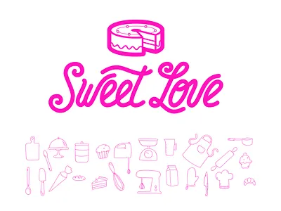 Sweet love affinitydesigner branding design logo procreate typography vector