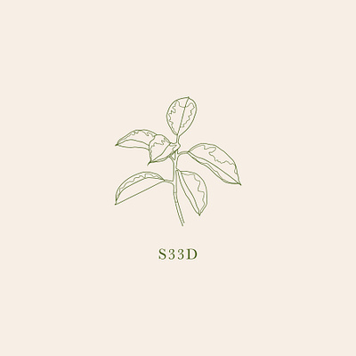 S33D Main Logo branding design icon illustration illustrator logo minimal neutral outline plant sustainable type typography