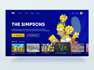 The simpsons show web UI simpson simpsons the simpsons tv tv show ui uidesing uiinspiration uxdesign web design webdesign website design webui