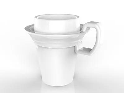 3D Model of Unique Coffee Cup 3dcad engineer industrial design keyshot manufacturing product design products rendering solidworks