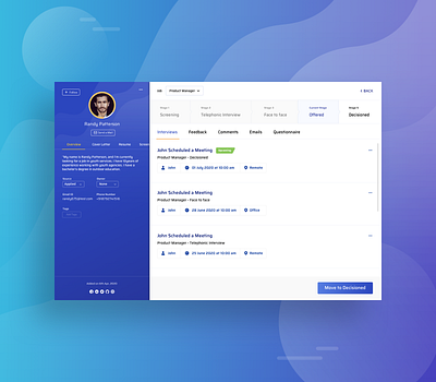 Applicant Tracking System UI for Huehex dashboard illustraion uidesign uiux webapp webapplication website