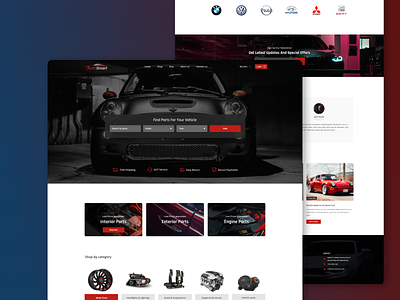 AutoSmart Website UI Design auto parts auto parts shop auto parts store automobile car shop car store design figma landing page ui ui design web design