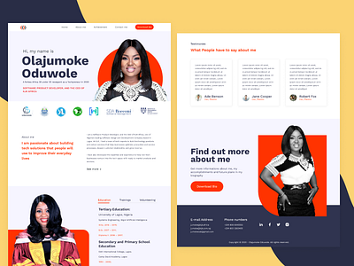 Personal Website 2020 africa biography figma identity nigeria portfolio tech leader ui user experience