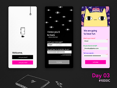 Omori Login Screen - Day 3 #10DDC 10ddc app branding design illustration login mobile mobile ui mobile ui design ui ux