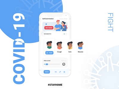 COVID-19 App For Self Examination adobexd animation app branding design minimal mobile app design ui ux web