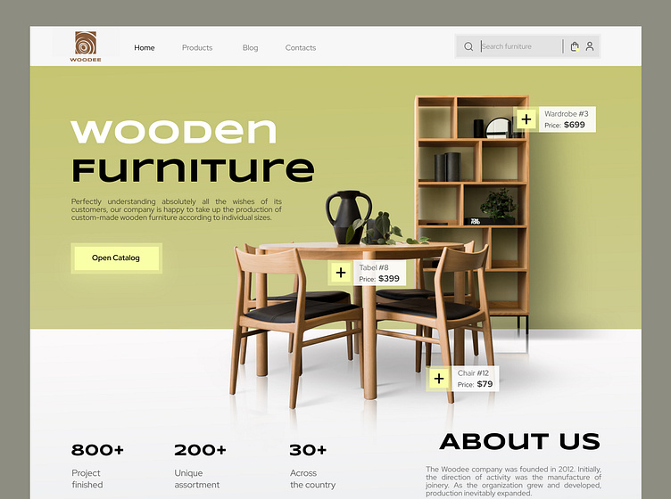 Woodee Furniture Store site by Usman A. on Dribbble