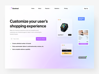 Bootmart - Shopping Platform Optimizer design e commerce merchant minimalist saas shopping software ui ui design web web design