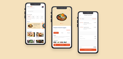 Food Mobile Application animation app design illustration minimal ui ux web website