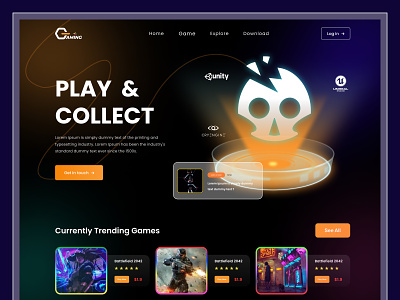Game Landing Page Hero Explorations 3d cp design cpdesign creativepeoples esports game game design game webapp games gaming gaming website landing page playstation game ps5 stream streaming trending video games web web design