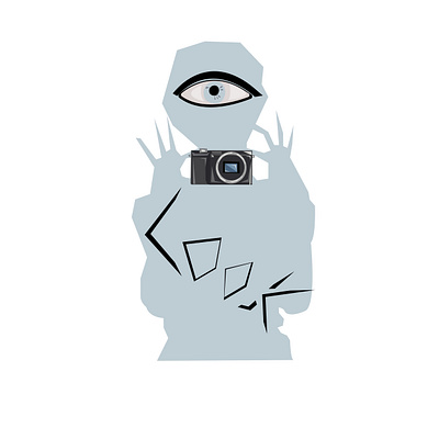 stylized image of a person with a camera abstract art artwork black bubble camera cartoon character communication concept cool crazy cute design doodle drawing drawn event eye film