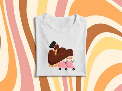 70s Roller Skater T-shirt 2d 70s aport clothing character illustration clothes clothes industry clothing app design illustration retro clothing retro roller skates roller skating sport app sport illustration sport marketplace t shirt t shirt design