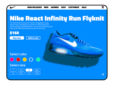 NIKE online shop concept (single item) 012 branding dailyui design flat minimal minimalist typography ui ux website