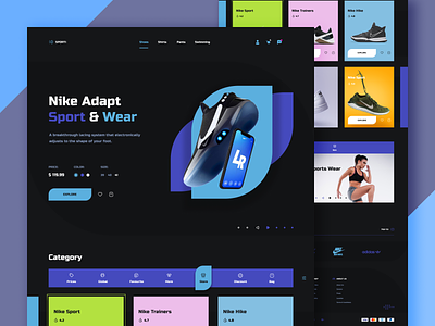 SPORTi - Concept Design branding clean dark design ecommerce flat modern nike shoes shop sport store ui ux web website