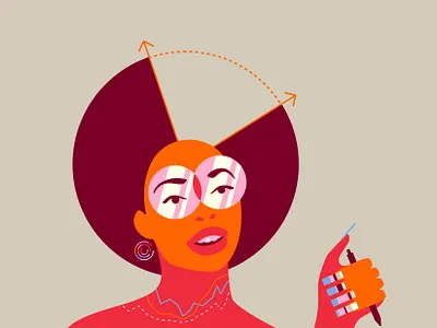 Miss Data, Facts, and Figures abstract bargraph data design diagram digital art double meaning flat hair illustration linegraph minimal piechart vector venn diagram wit woman woman portrait