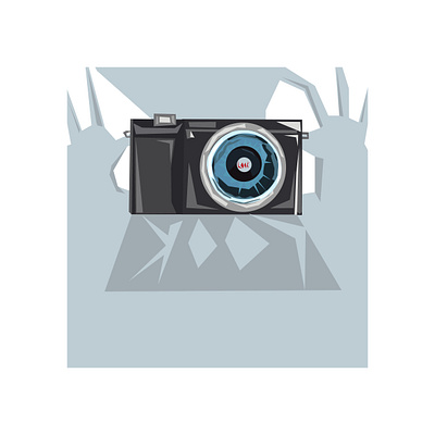 Stylized image of thea camera in hands art background black camera decoration design digital drawing drawn element equipment fashion film flash foto frame graphic hand drawn hobbies icon