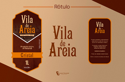 Rótulo Cachaça Vila de Areia embalagem