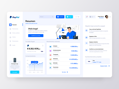 Paypal app chart dailyui dashboad data design interface minimal paypal profile ui ux