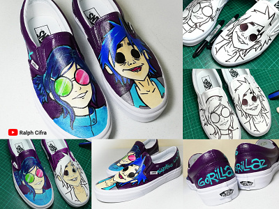 VANS X GORILLAZ SNEAKER CUSTOM art illustration paint sneaker art sneaker custom sneaker illustration sneakerhead sneakers