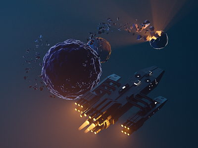 Battlestar Ship 3d artist 3d illustration 3d model 3d models battleship blender dribbble isometric low poly sci fi space spaceship