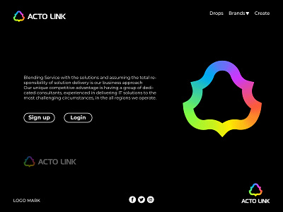 Acto link logo design | NFT logo 3d blockchain brand identity branding coin connect crypto dao decentralized defi graphic design letter a logo modern networking nft tech technology token visual identity